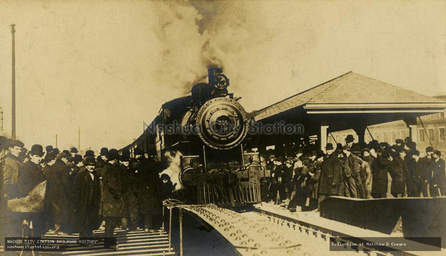 Postcard: Haverhill Station - First Train over New Grade